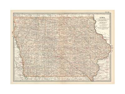 Plate 101. Map of Iowa. United Claims Giclee Print as a result of Encyclopaedia Britannica image regarding Printable Map of Iowa known as Plate 101. Map of Iowa. United Claims Giclee Print through Encyclopaedia Britannica